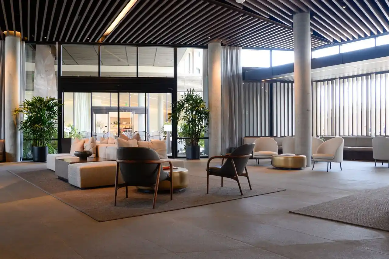 Contemporary lounge furniture and lighting
