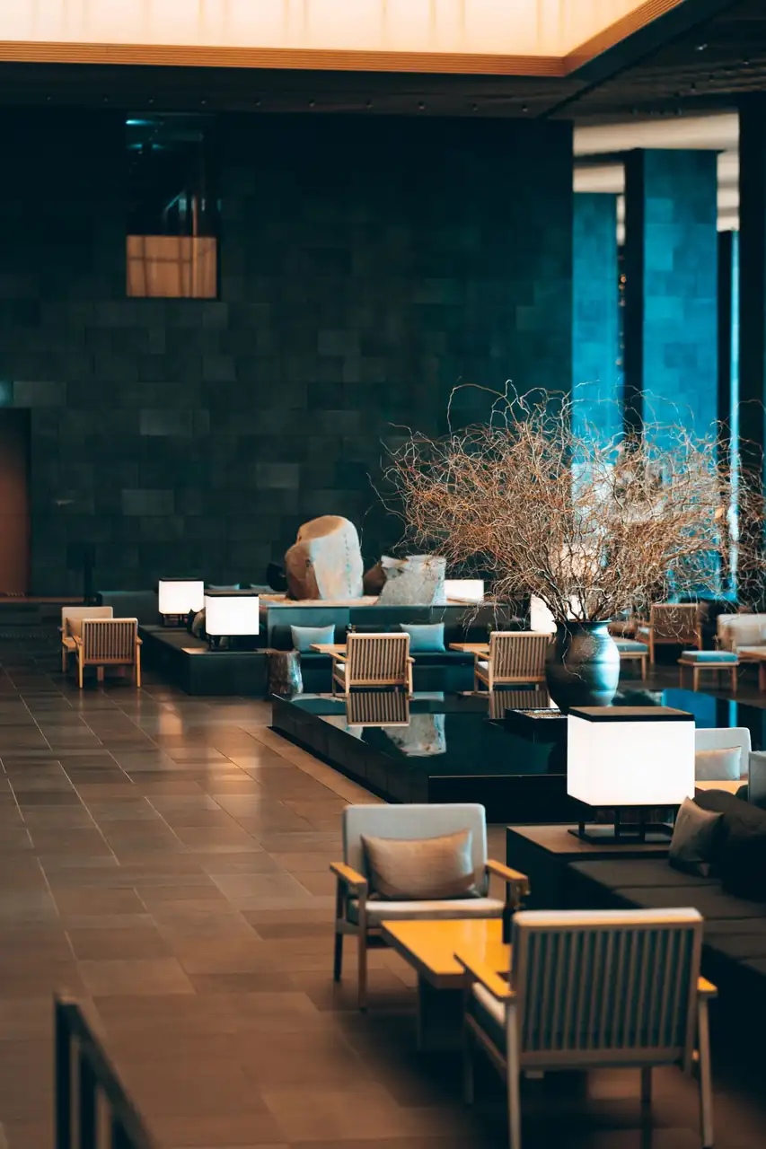 Elegant hotel lobby interior with modern design