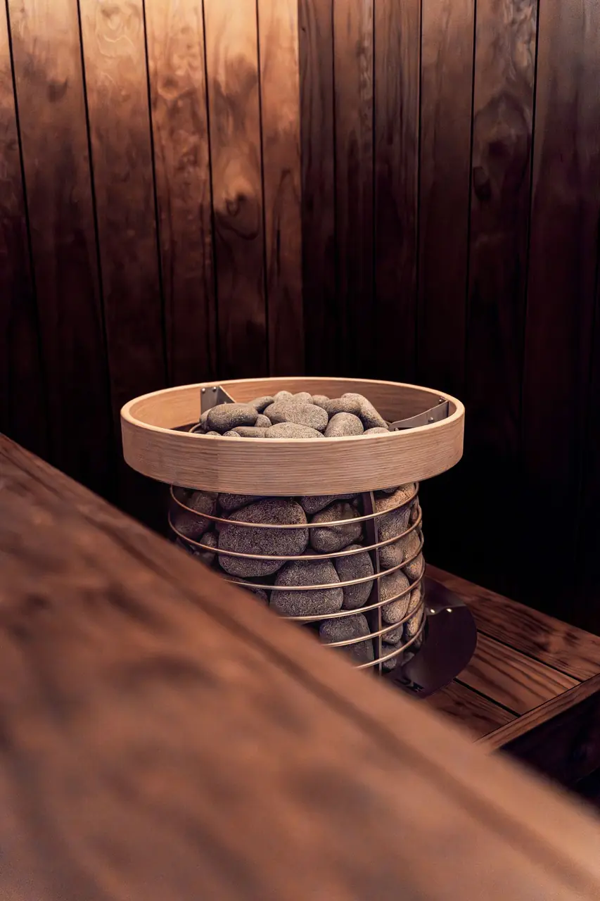 Scandinavian style wooden sauna